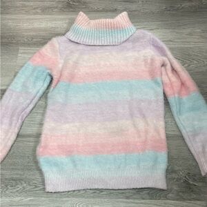 Cozy pastel Multicolor Turtleneck Sweater